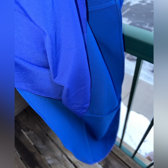 🆕🦋 Sachin & Babi Patrizia Cobalt Blue Asymmetric Midi Dress Long Sleeve Size 12 - Picture 14 of 17